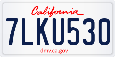 CA license plate 7LKU530