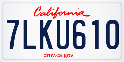 CA license plate 7LKU610