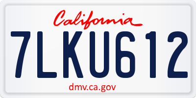 CA license plate 7LKU612