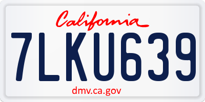 CA license plate 7LKU639