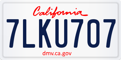 CA license plate 7LKU707