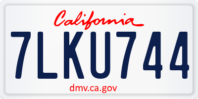 CA license plate 7LKU744
