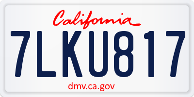 CA license plate 7LKU817
