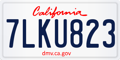 CA license plate 7LKU823