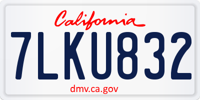 CA license plate 7LKU832