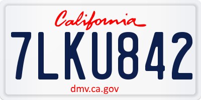 CA license plate 7LKU842