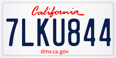 CA license plate 7LKU844
