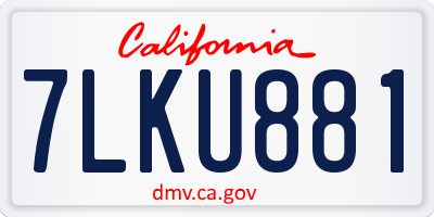 CA license plate 7LKU881
