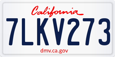 CA license plate 7LKV273