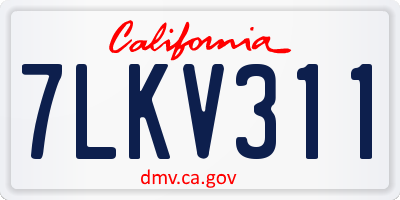 CA license plate 7LKV311