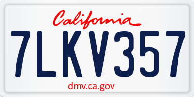 CA license plate 7LKV357
