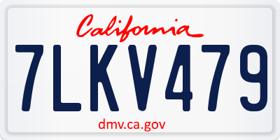 CA license plate 7LKV479