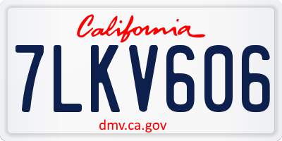 CA license plate 7LKV606