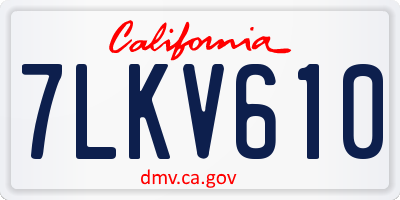 CA license plate 7LKV610