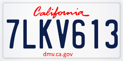 CA license plate 7LKV613