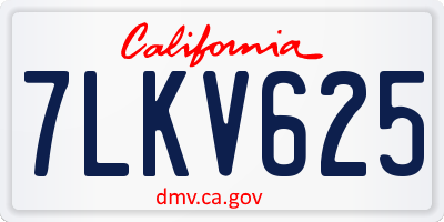 CA license plate 7LKV625