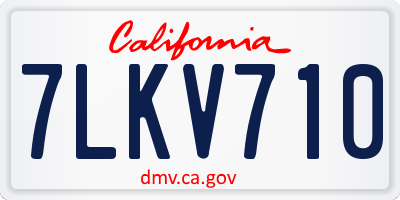CA license plate 7LKV710