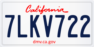 CA license plate 7LKV722