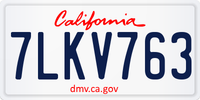 CA license plate 7LKV763