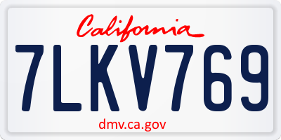 CA license plate 7LKV769
