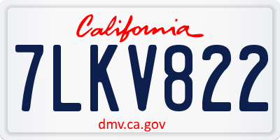 CA license plate 7LKV822