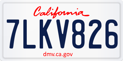 CA license plate 7LKV826