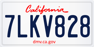 CA license plate 7LKV828