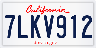 CA license plate 7LKV912