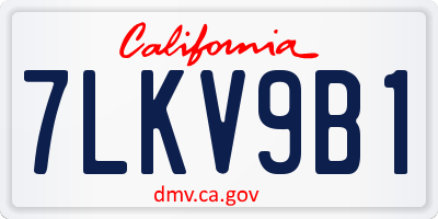 CA license plate 7LKV9B1