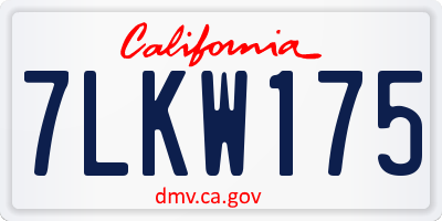 CA license plate 7LKW175