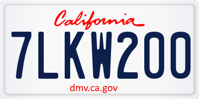 CA license plate 7LKW200
