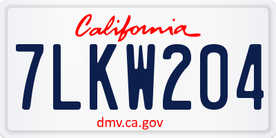 CA license plate 7LKW204