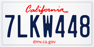 CA license plate 7LKW448
