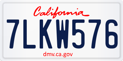 CA license plate 7LKW576