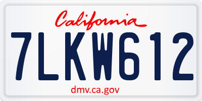 CA license plate 7LKW612