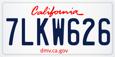 CA license plate 7LKW626