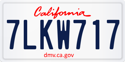 CA license plate 7LKW717