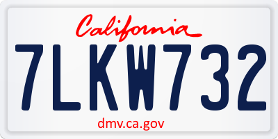CA license plate 7LKW732