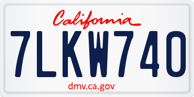 CA license plate 7LKW740