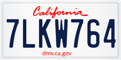 CA license plate 7LKW764