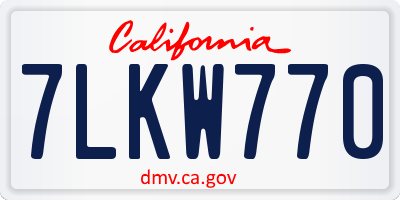 CA license plate 7LKW770