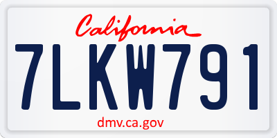 CA license plate 7LKW791