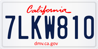 CA license plate 7LKW810
