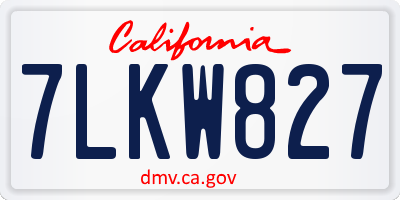 CA license plate 7LKW827
