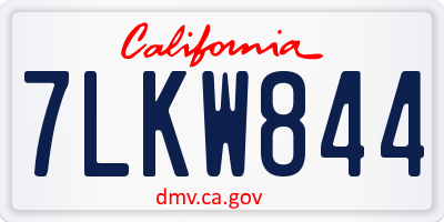 CA license plate 7LKW844