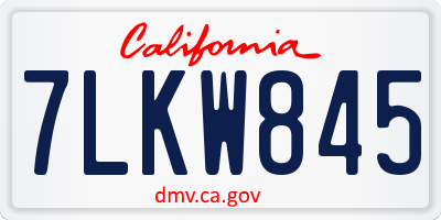 CA license plate 7LKW845