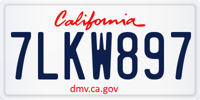 CA license plate 7LKW897