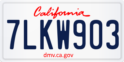 CA license plate 7LKW903