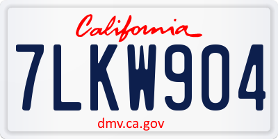 CA license plate 7LKW904