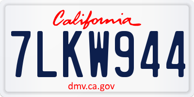 CA license plate 7LKW944